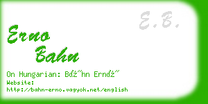 erno bahn business card